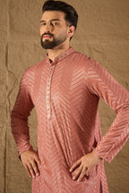 Pink Viscose Rayon Solid Embroidered Straight Kurta MKU1201