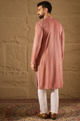 Pink Viscose Rayon Solid Embroidered Straight Kurta HOPMKU1201
