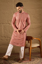 Pink Viscose Rayon Solid Embroidered Straight Kurta HOPMKU1201