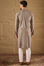Grey Viscose Rayon Solid Embroidered Straight Kurta MKU1202