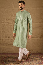 Green Viscose Rayon Solid Embroidered Straight Kurta HOPMKU1203