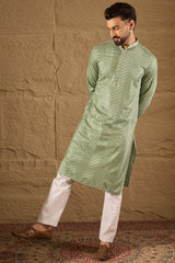 Green Viscose Rayon Solid Embroidered Straight Kurta HOPMKU1203