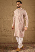 Pink Viscose Rayon Solid Embroidered Straight Kurta HOPMKU1236