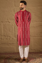 Maroon Viscose Rayon Printed Straight Kurta MKU1278