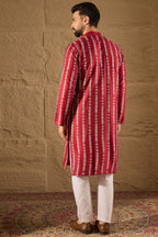Maroon Viscose Rayon Ethnic Motifs Printed Straight Kurta HOPMKU1278