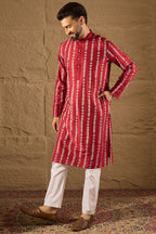 Maroon Viscose Rayon Ethnic Motifs Printed Straight Kurta HOPMKU1278