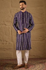 Purple Viscose Rayon Ethnic Motifs Printed Straight Kurta HOPMKU1280