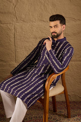 Purple Viscose Rayon Ethnic Motifs Printed Straight Kurta HOPMKU1280
