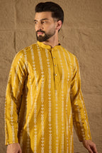 Yellow Viscose Rayon Ethnic Motifs Printed Straight Kurta HOPMKU1282