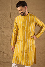 Yellow Viscose Rayon Ethnic Motifs Printed Straight Kurta MKU1282