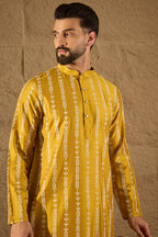 Yellow Viscose Rayon Ethnic Motifs Printed Straight Kurta MKU1282