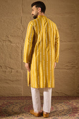 Yellow Viscose Rayon Ethnic Motifs Printed Straight Kurta HOPMKU1282