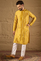 Yellow Viscose Rayon Ethnic Motifs Printed Straight Kurta HOPMKU1282
