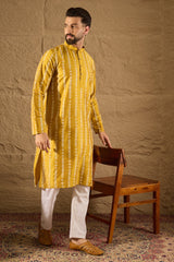 Yellow Viscose Rayon Ethnic Motifs Printed Straight Kurta HOPMKU1282
