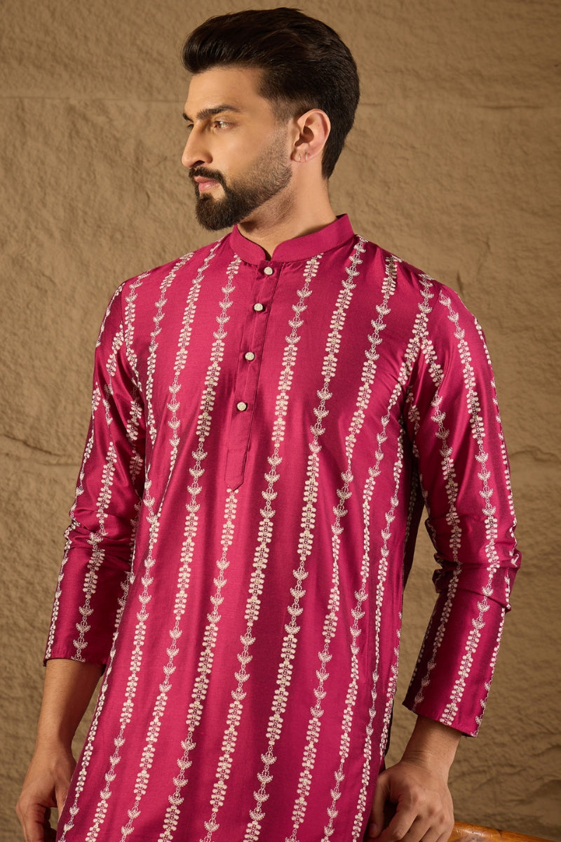 Pink Silk Ethnic motifs Indian Wear for Men HOPMKU1283 | DesiQlo