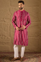 Pink Silk Ethnic Motifs Printed Straight Kurta HOPMKU1283