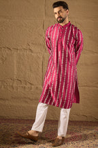 Pink Silk Ethnic Motifs Printed Straight Kurta HOPMKU1283