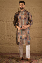 Multi Viscose Rayon Ethnic Motifs Embroidered Straight Kurta HOPMKU1306