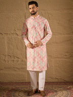 Men Multi Viscose Ethnic Motifs Printed Straight Kurta-MKU1308