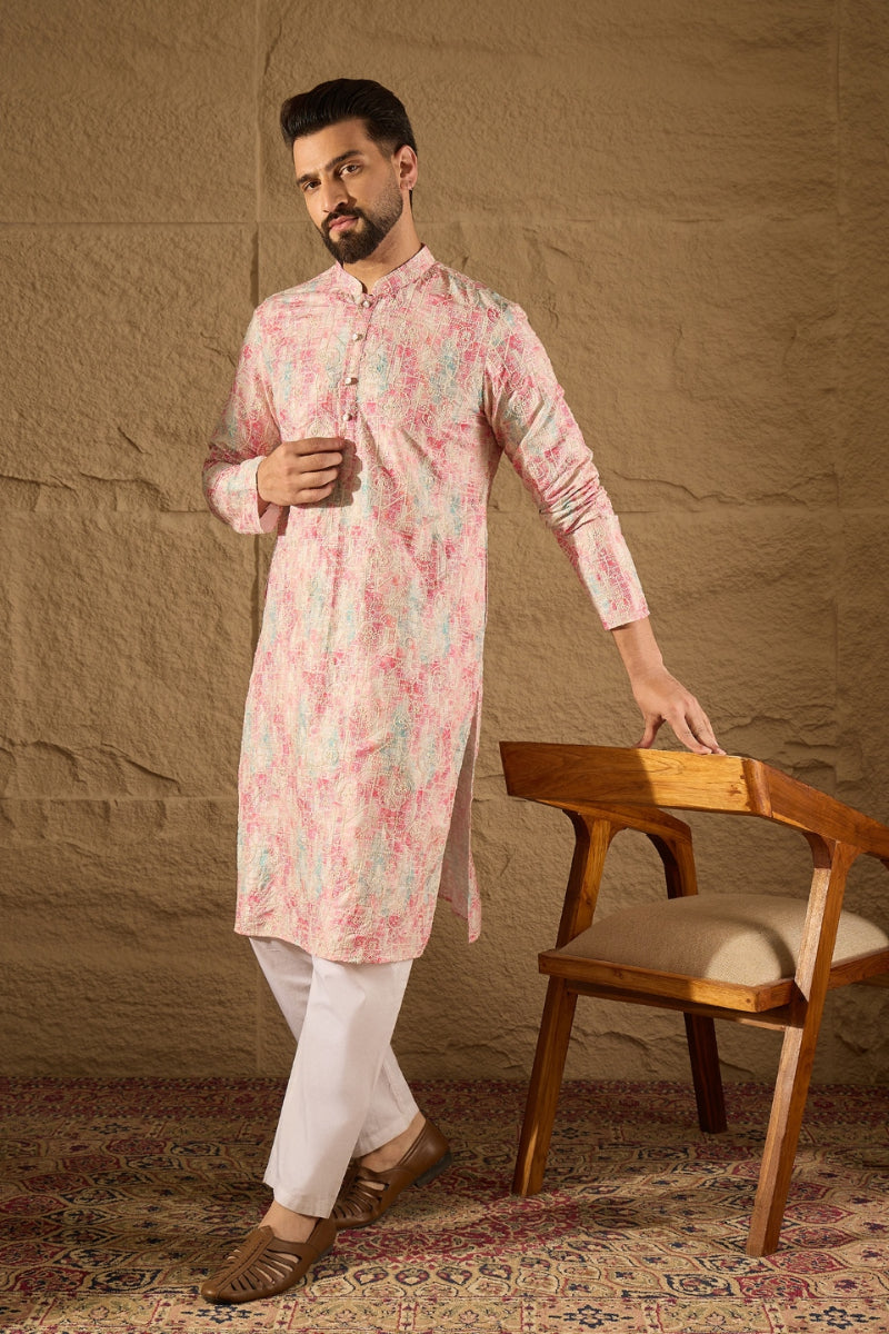 Multi Viscose Rayon Ethnic Motifs Printed Straight Kurta HOPMKU1308