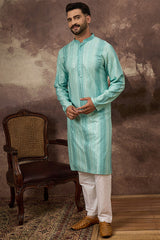 Blue Viscose Rayon Embroidered Straight Kurta MKU1324