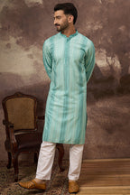 Blue Viscose Rayon Embroidered Straight Kurta MKU1324