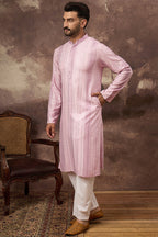 Pink Viscose Rayon Embroidered Straight Kurta MKU1325