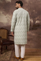 Green Viscose Rayon Solid Embroidered Straight Kurta MKU1386