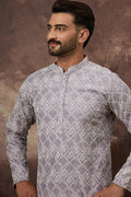 Lavender Viscose Rayon Solid Embroidered Straight Kurta HMKU1387