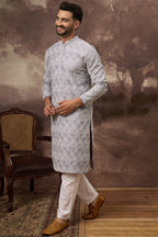 Lavender Viscose Rayon Solid Embroidered Straight Kurta HMKU1387