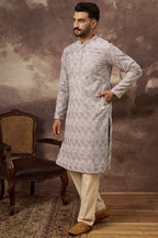 Mauve Viscose Rayon Solid Embroidered Straight Kurta HMKU1389