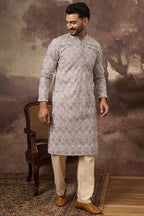 Mauve Viscose Rayon Solid Embroidered Straight Kurta MKU1389
