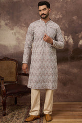 Mauve Viscose Rayon Solid Embroidered Straight Kurta MKU1389