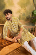 Mustard Viscose Rayon Embroidered Kurta With Trousers MKSET1410