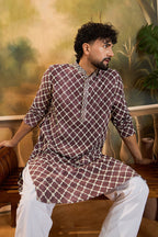 Purple Viscose Rayon Shibori Embroidered Straight Kurta MKU1418