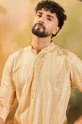 Cream Viscose Rayon Solid Embroidered Straight Kurta MKU1430