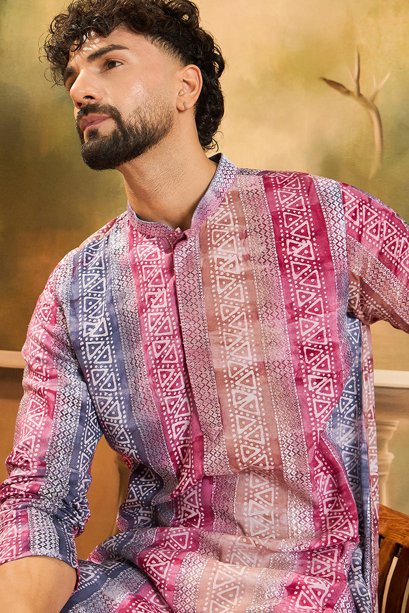 Multi Viscose Printed Indian Wear for Men MKU1479 | DesiQlo