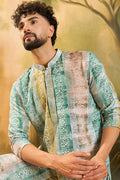Green Viscose Rayon Batik Printed Straight Kurta MKU1480