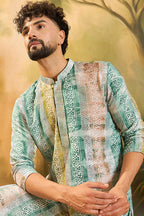 Green Viscose Rayon Batik Printed Straight Kurta MKU1480