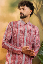 Red Viscose Rayon Batik Printed Straight Kurta MKU1482