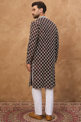 Brown Viscose Rayon Solid Embroidered Straight Kurta HMKU1536