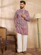 Men Maroon Silk Blend Solid Embroidered Straight Kurta-MKU1729
