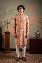 Multi Viscose Rayon Embroidered Calf Length Straight Regular Kurta With Trouser MKSET1759