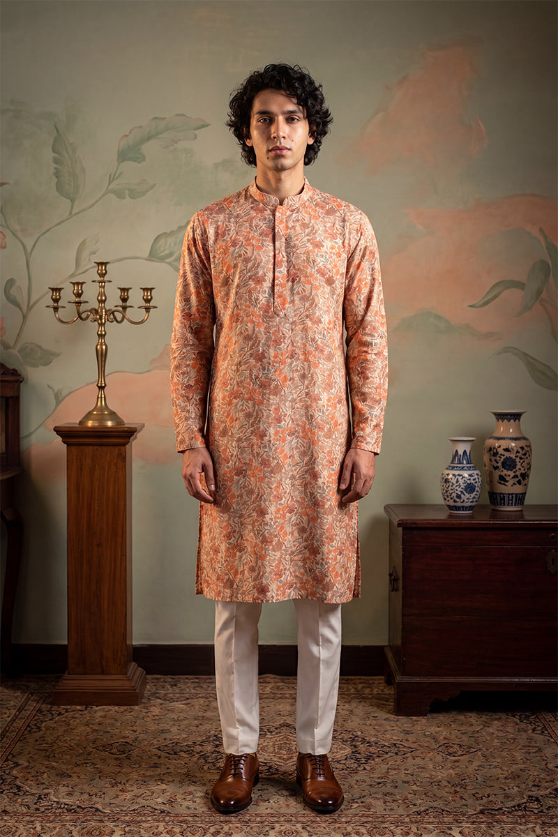 Multi Viscose Rayon Embroidered Calf Length Straight Regular Kurta With Trouser MKSET1759
