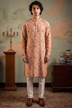 Multi Viscose Rayon Embroidered Calf Length Straight Regular Kurta MKU1759