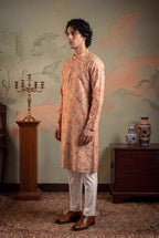 Multi Viscose Rayon Embroidered Calf Length Straight Regular Kurta With Trouser MKSET1759