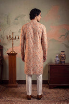Multi Viscose Rayon Embroidered Calf Length Straight Regular Kurta With Trouser MKSET1759