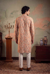 Multi Viscose Rayon Embroidered Calf Length Straight Regular Kurta With Trouser MKSET1759
