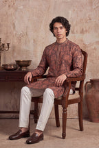 Grey Modal Floral Printed Calf Length Straight Regular Kurta MKU1980