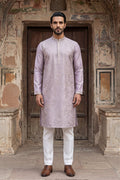 Lavender Silk Blend Embroidered Straight Kurta Sets MKSET2103